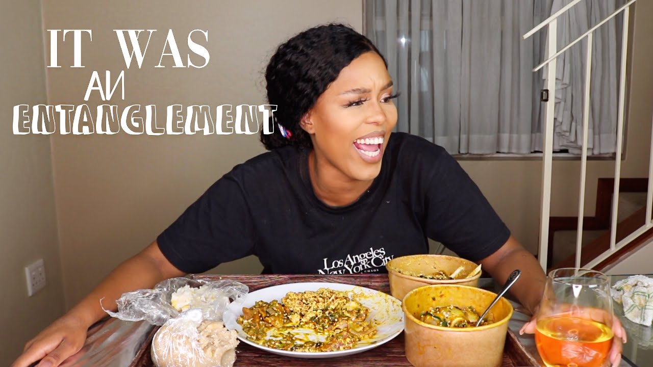 STORY TIME & NIGERIAN FOOD MUKBANG |I WAS CAUGHT IN AN ENTANGLEMENT |  EGUSI & OKRA SOUP