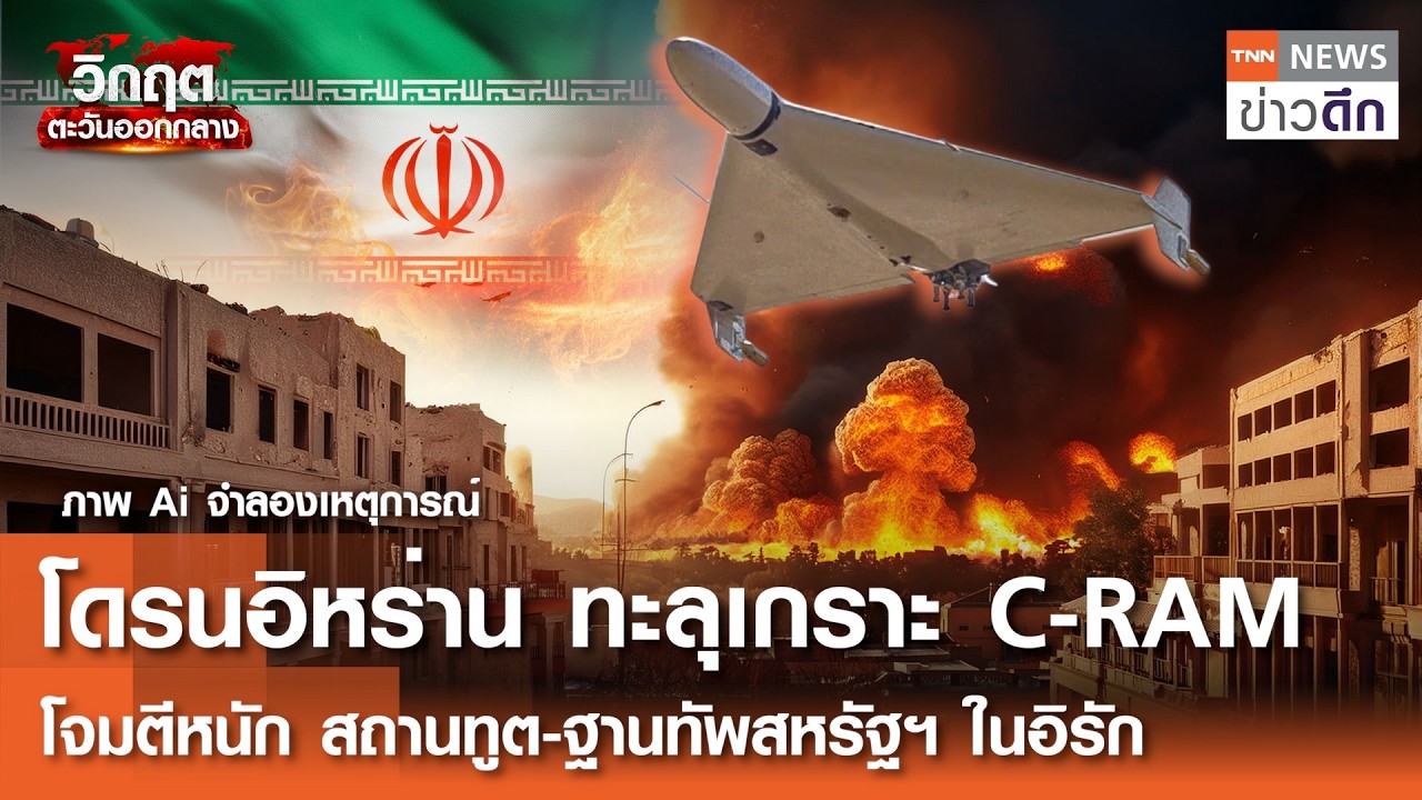 โดรนอิหร่าน ทะลุเกราะ C-RAM โจมตีหนัก สถานทูต-ฐานทัพสหรัฐฯ ในอิรัก | TNN ข่าวดึก | 17 มี.ค. 69