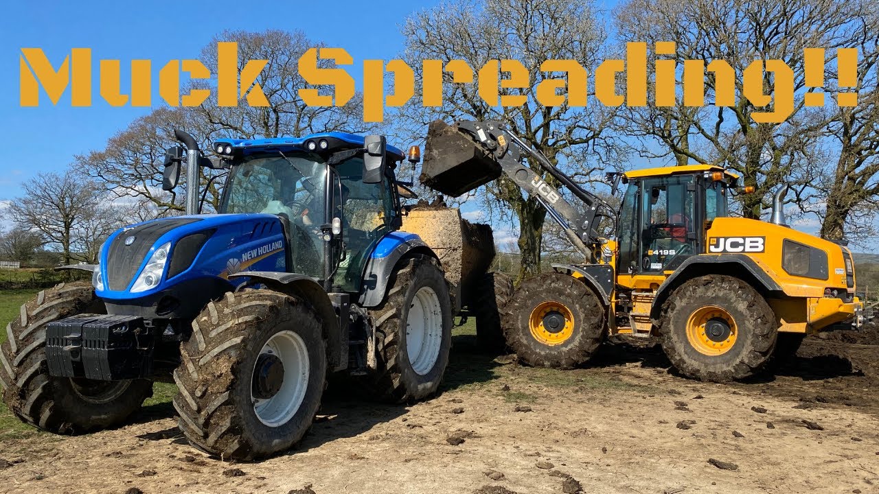 Muck Spreading with A JCB 419S, New Holland T6 And Shelbourne Power Spreader