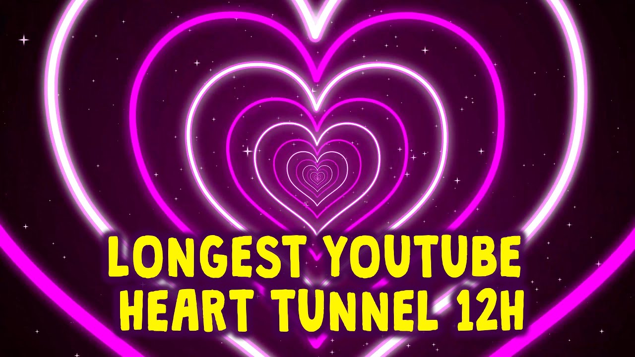 Бесплатный двойной неоновый розовый свет Love Heart Tunnel TikTok Trend Абстрактный фон Loop 12h 4k