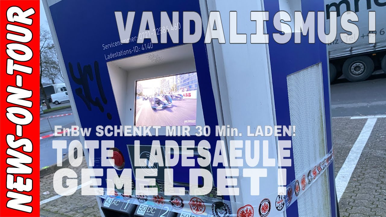 Kostenlos am EnBw Schnellader aufgeladen! Sachbesch&auml;digung gemeldet und Lades&auml;ulen RESET!