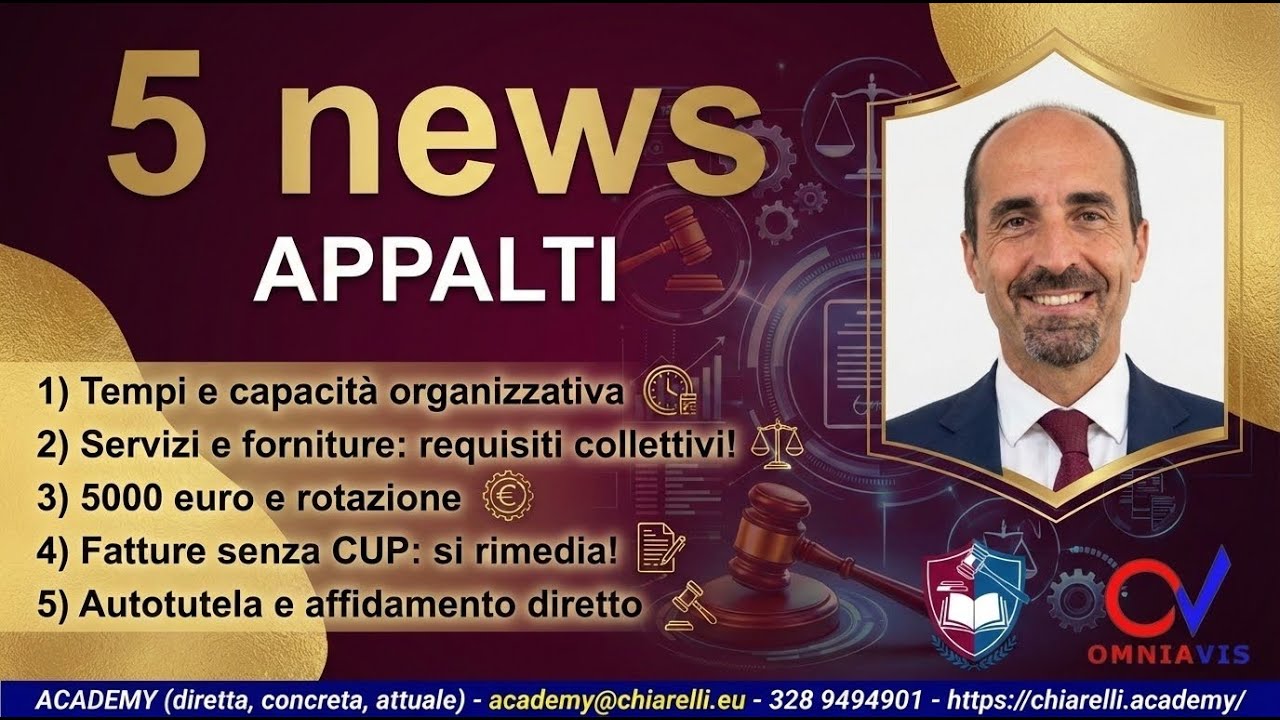 APPALTI (5 news): sentenze, risoluzioni e casi pratici con Simone Chiarelli (26/12/2025)