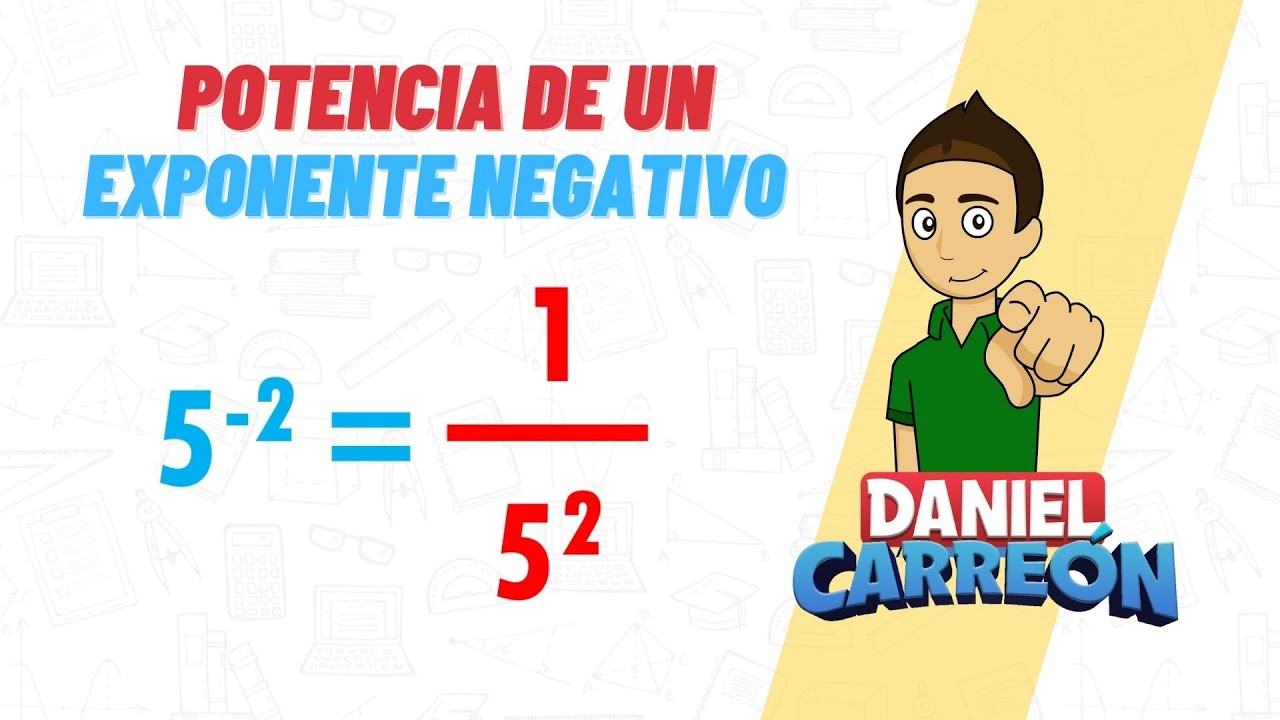 POTENCIA DE UN EXPONENTE NEGATIVO Super facil - Para principiantes!!
