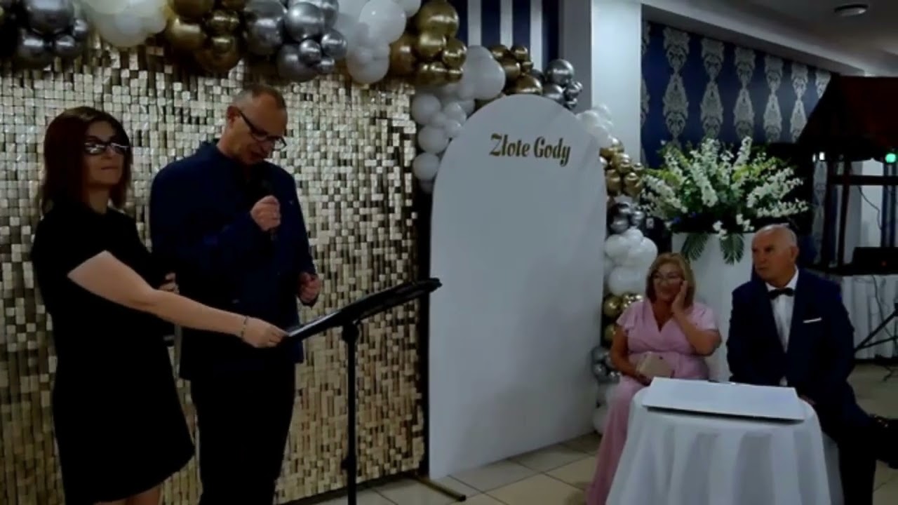 Złote Gody Basi i Bronka - prowadzenie Barbara i Mirosław Nadratowscy - Mistrzowie Ceremonii