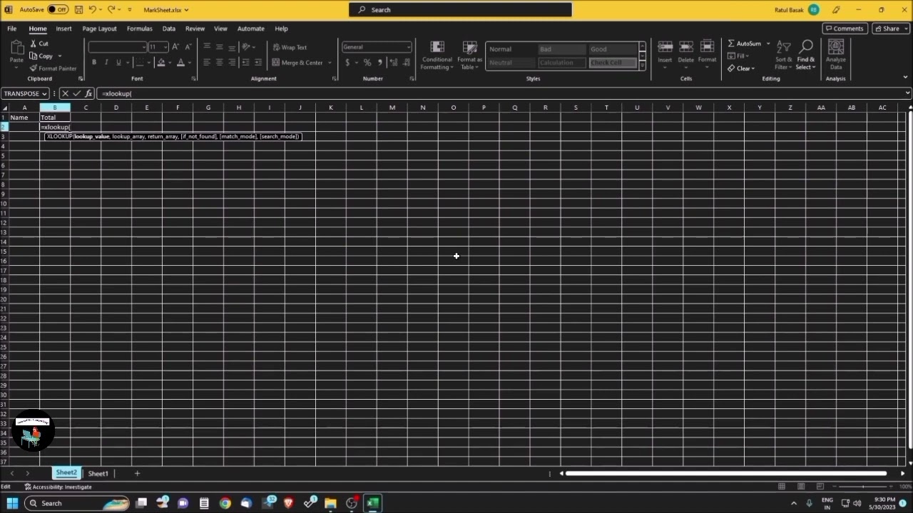 Advance Excel 24 | Как использовать формулу XLookup с JAWS | Учебное пособие для слабовидящих
