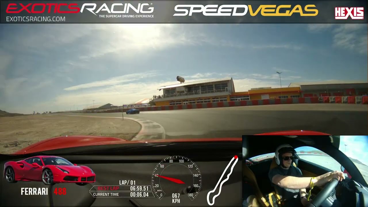 Ferrari 488 GTB Onboard - Las Vegas Race track (Exotics Racing)