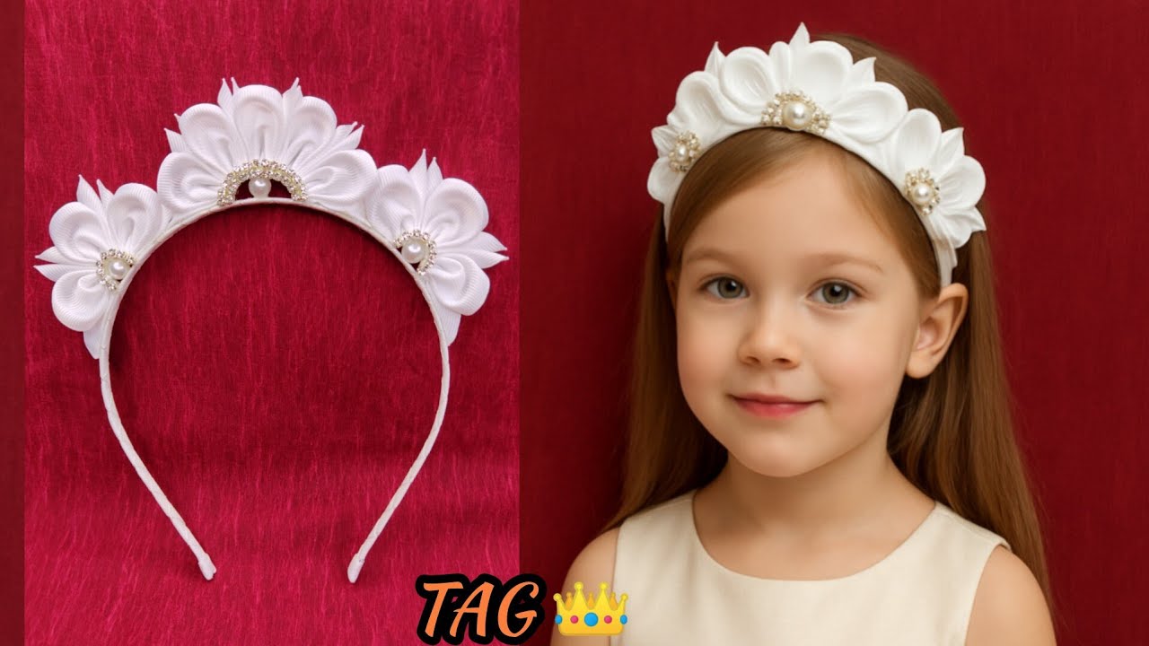  سهل جداً! 👌 فقط في 5 دقائق اصنعي بنفسك طوق شعر أنيق  #مشروع_للسيدات #diy  #اكسسوارات_شعر 