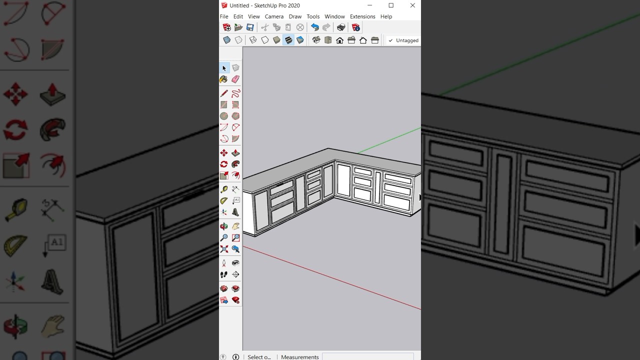 Kitchen Design👩&zwj;🍳- SketchUp #shorts #sketchup #kitchendesign #sketchuptutorial
