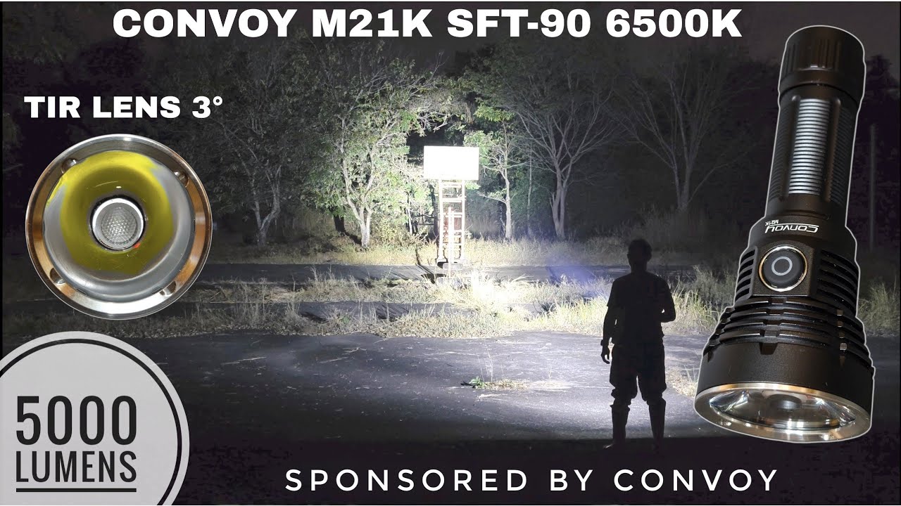 Обзор и сравнение характеристик светового пучка Convoy M21K SFT-90 6500K с M21K LHP73B 5000K