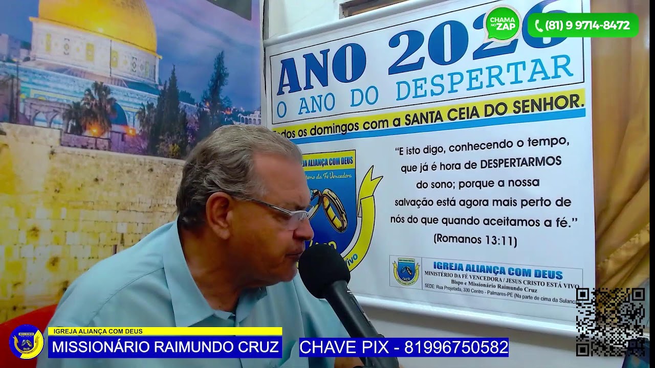 Transmissão ao vivo do Missionário Raimundo Cruz