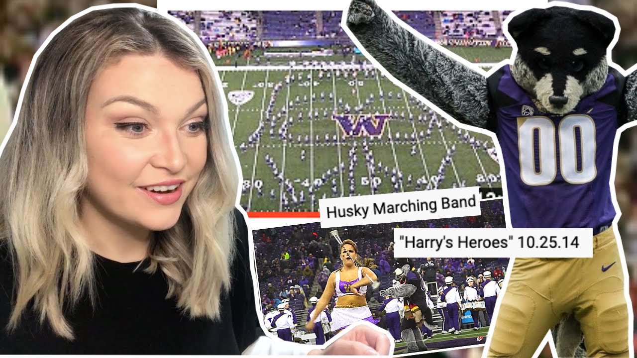 New Zealand Girl Reacts to University of Washington Husky Marching Band!! 
