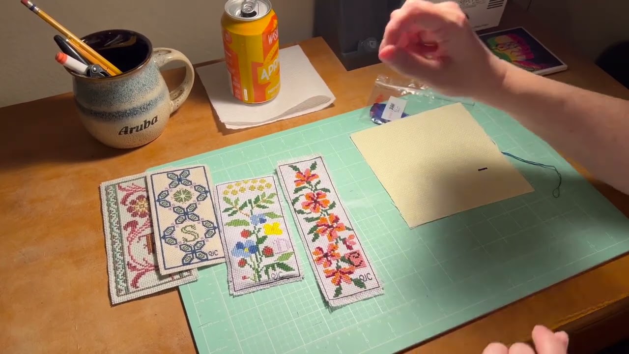 Flosstube #4 - Finishing cross stitched bookmarks
