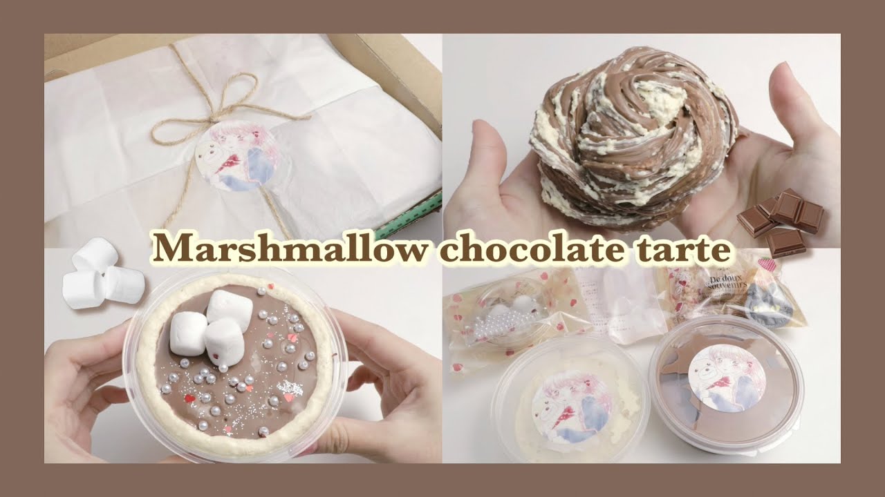 〖ASMR〗@y__cha03 ちゃんから購入したスライムをレビューする⌇Marshmallow chocolate tarte⌇初購入⌇冒頭BGMあり