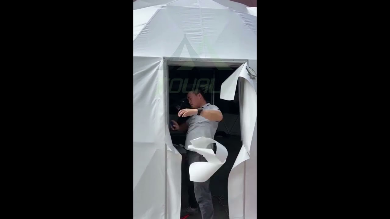 Glass door installation video-Geodesic dome - from Tourle tent