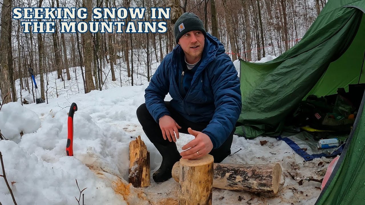 Hot Tent Camping - Snow In The Mountains