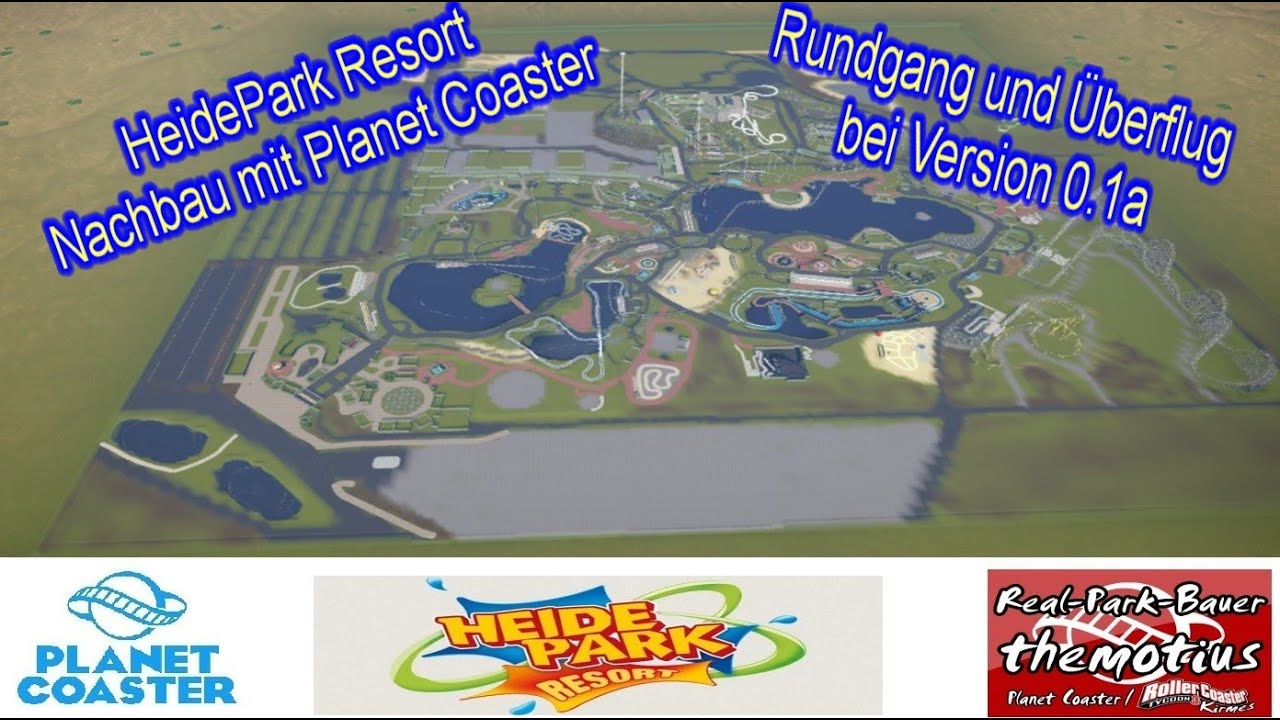 Heide Park Resort - Nachbau mit Planet Coaster - Rundgang und Überflug - bei Version 0 1a