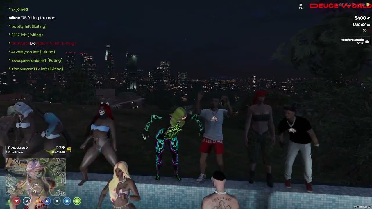 Roro dancing at the pool party! PATH TO AFFILIATE | Deuce World WL | GTA RP
