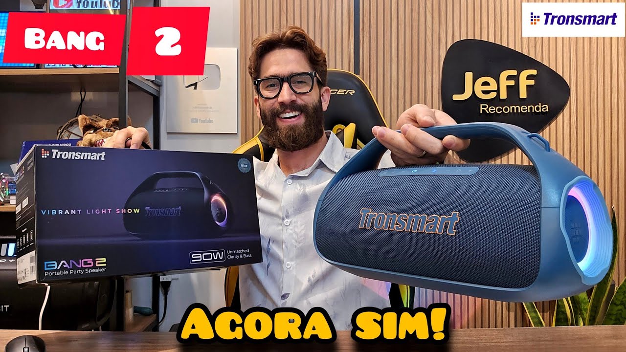 CAIXA DE SOM TRONSMART BANG 2 90W IPX6: MELHOROU AINDA MAIS! (Unboxing/Analise)