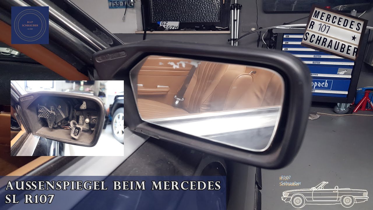 Außenspiegel beim Mercedes R107 Oldtimer - Spiegelglas wechseln