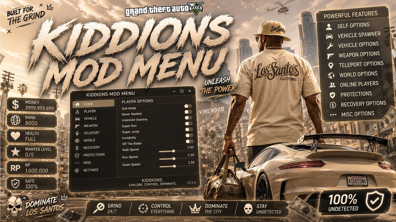 [NEW] GTA 5 Mod Menu PC 2026 / Free Kiddions Cheat, Money Hack & Online Mods (WORKING)