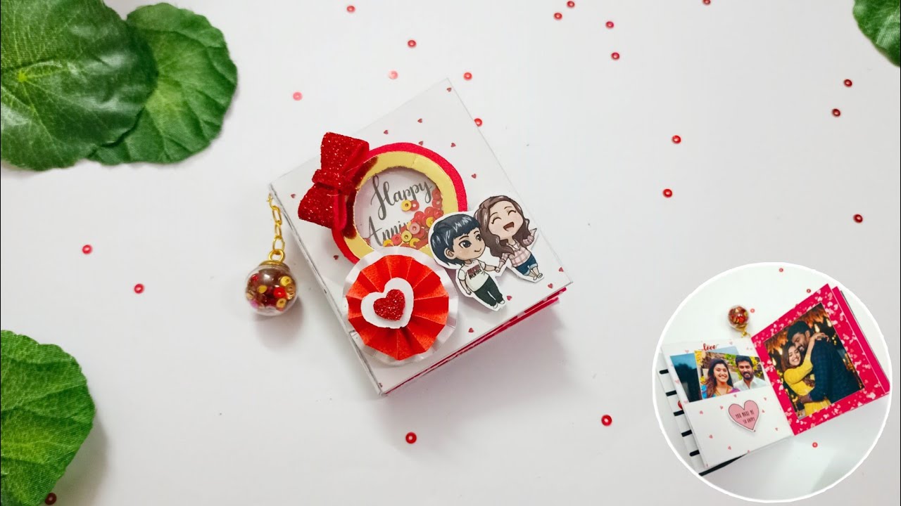 Anniversary Cute Mini Photo Album🙈😍 | How To Make Mini Scrapbook Album❤️ | @dhanurapturegifts
