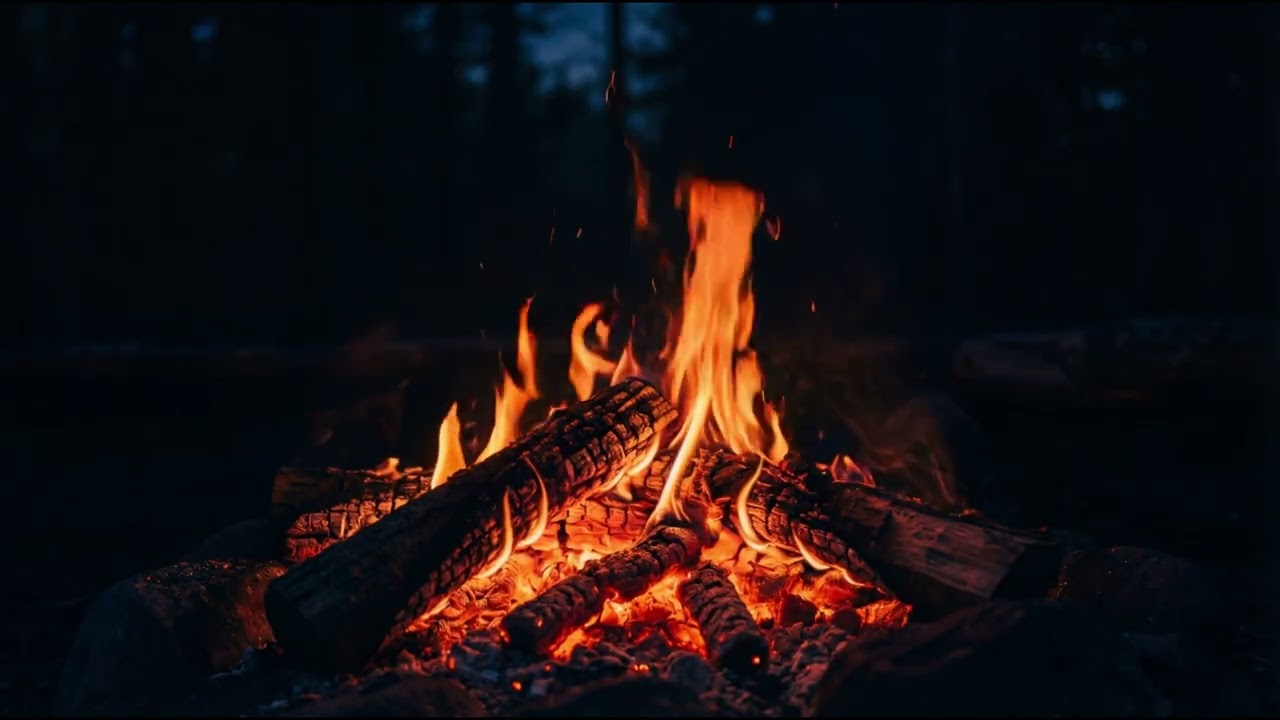 Forest Campfire Sounds 🔥 Relaxing Crackling Fire in Nature