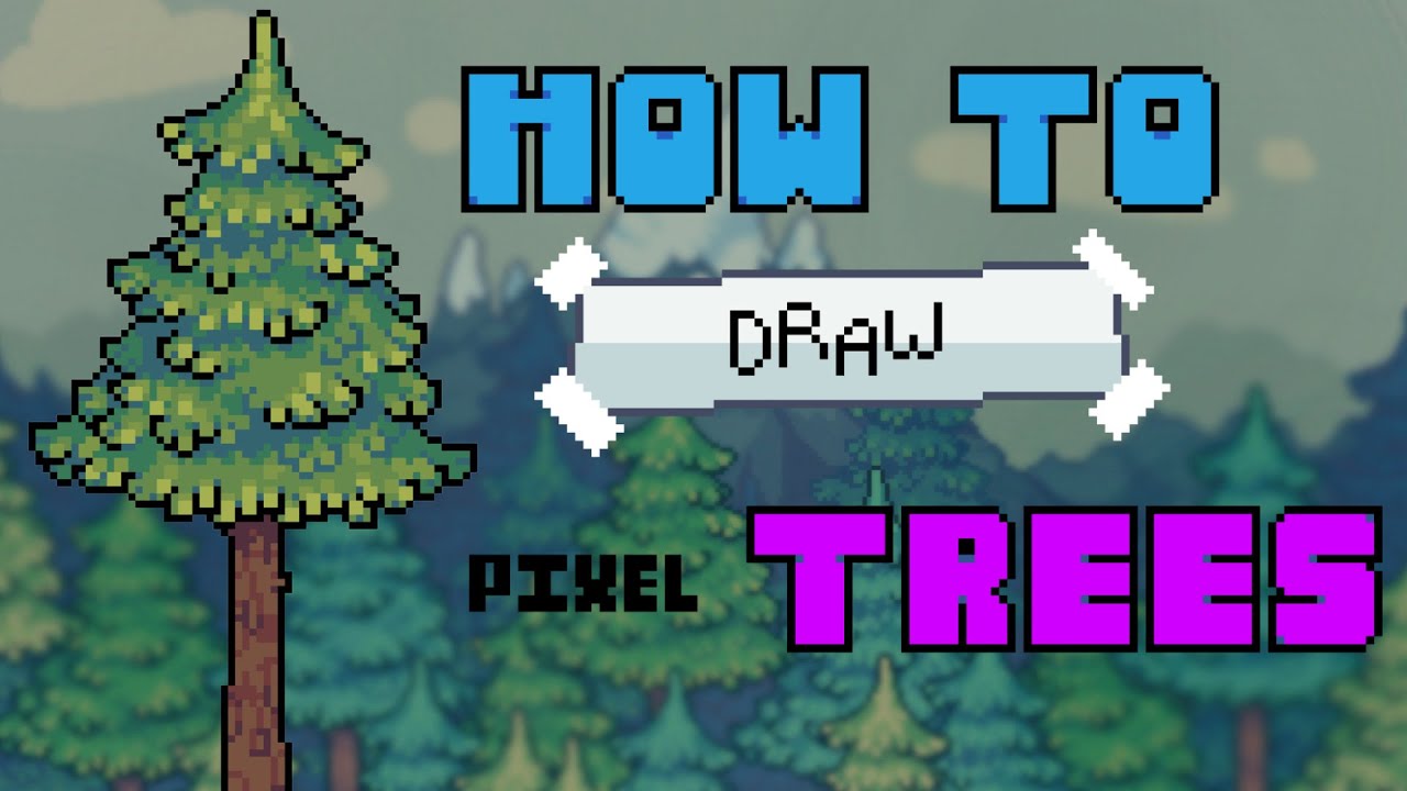How to make easy Pixel Art TREES - Pixel Art Tutorial