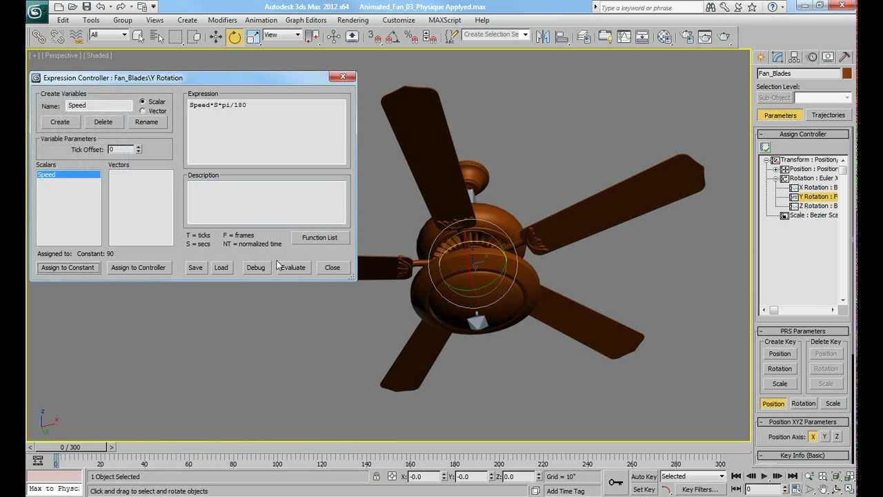 3ds Max Animated  Ceiling Fan Tutorial
