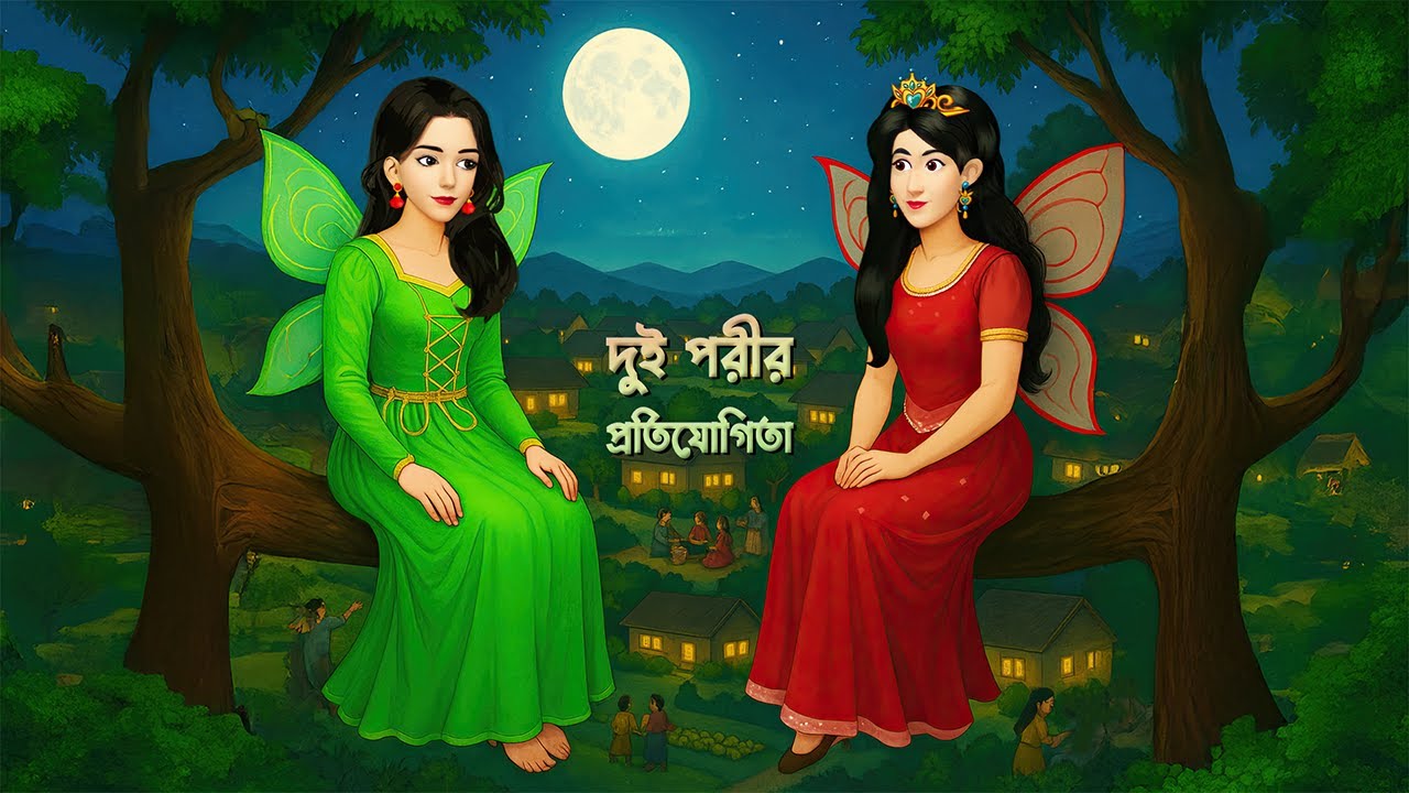 দুই পরীর প্রতিযোগিতা | The True Meaning of Happiness | Bengali Moral Story | Story Bird Cartoon