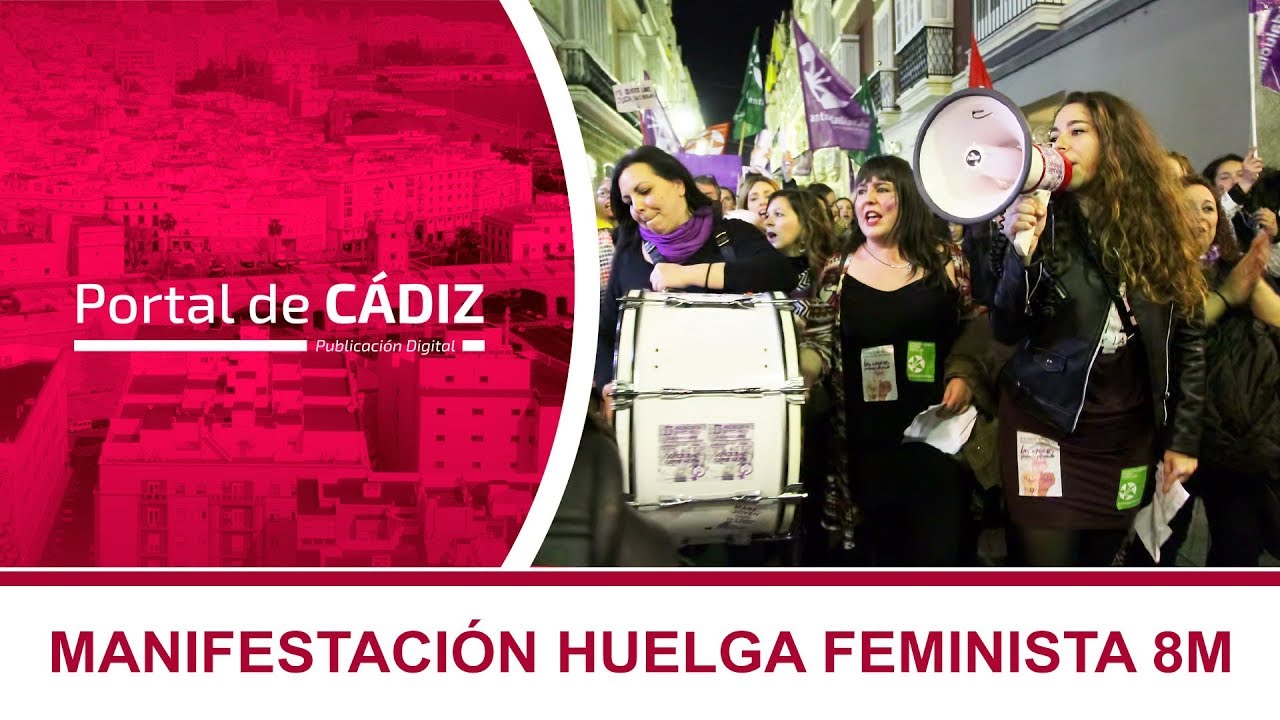 Manifestación por la Huelga Feminista del 8 de marzo de 2018 en Cádiz capital
