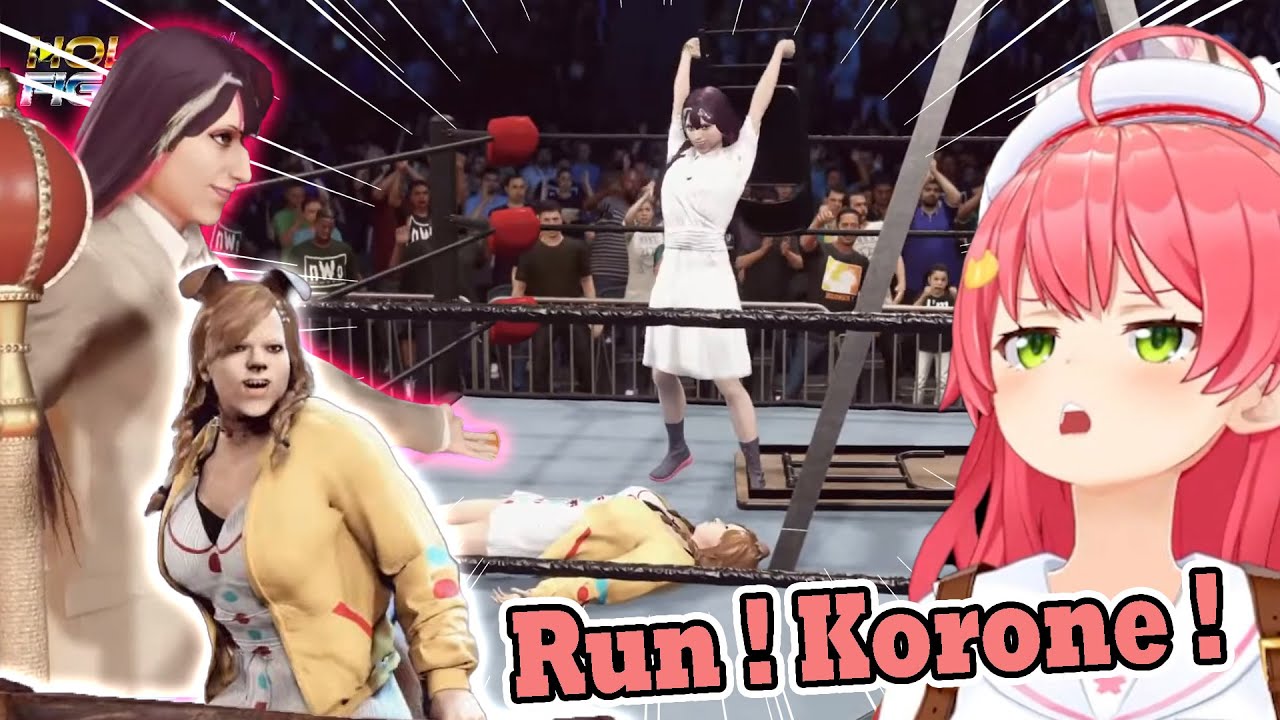 Miko is shocked by how brutal Azki can be in the ring, Meanwhile Korone just being goofy as usual