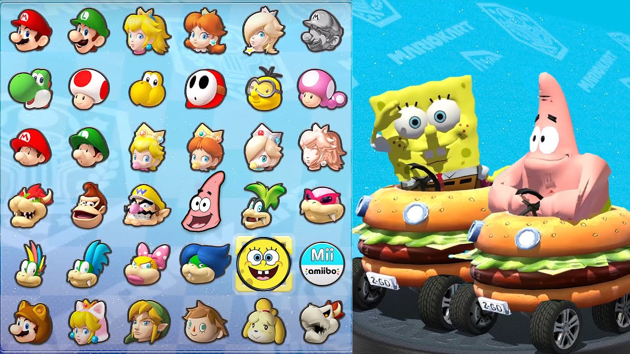 What if you play Spongebob and Patrick in Mario Kart 8 Deluxe? (4K)