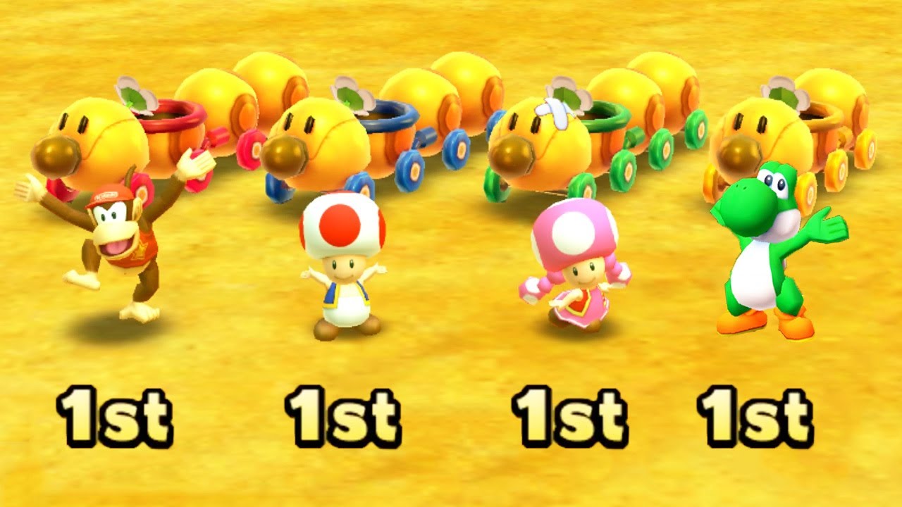 Mario Party Star Rush - Diddy Kong vs Yoshi vs Toad vs Toadette (Master Cpu)
