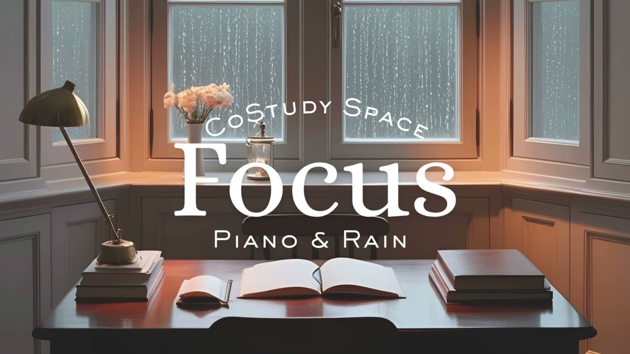 Deep Focus Piano 🎹 Relaxing Study Music + Rain Sounds ASMR for Concentration 🌧️