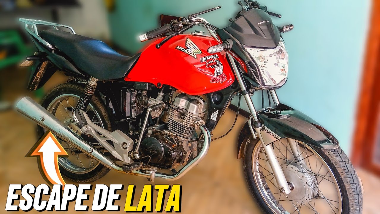 FAMOSO ESCAPAMENTO DE LATA NA FAN 125 - ESCAPAMENTO POLIMET DE LATA 160 - ESCAPAMENTO ESTRALADOR 160