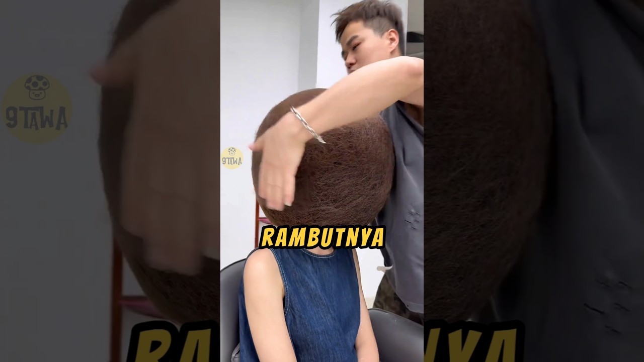 RAMBUT Cewe Ini Dirubah Jadi BOLA❗😮#ngakak #salon #videoviral