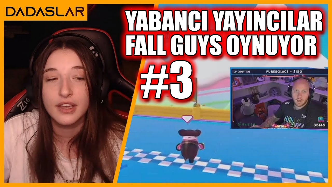 Pqueen - Yabancı Yayıncıların Fall Guys ile İmtihanları #3 İzliyor !