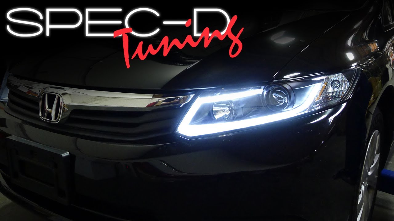 ВИДЕО ПО УСТАНОВКЕ SPECDTUNING: ОПТОВОЛОКОННЫЕ СВЕТОДИОДНЫЕ ПРОЖЕКТОРНЫЕ ФАРЫ HONDA CIVIC 2012–20...