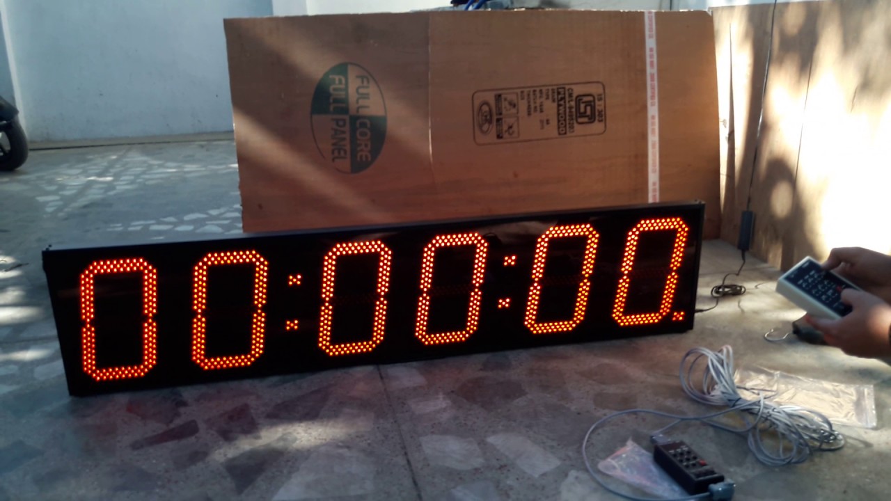 COSYCOM 6 Digit LED Clock Stopwatch with RF remote www.ledclocks.in