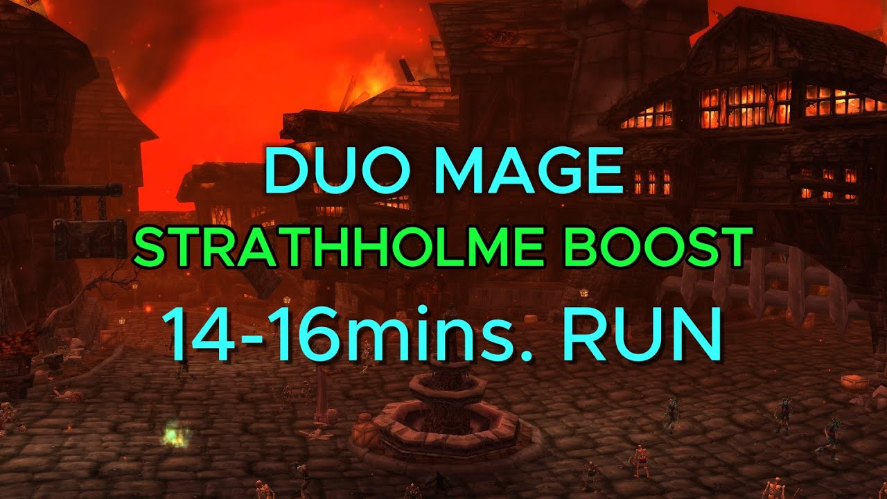 WoW Classic 20th Anniversary - Strat Duo Mage Boost Guide 180Mobs++ 14-16 mins run