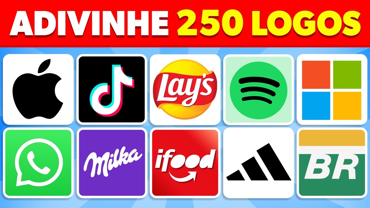 Adivinhe o Logo em 3 Segundos | 250 Logos Famosos | Quiz de Logo