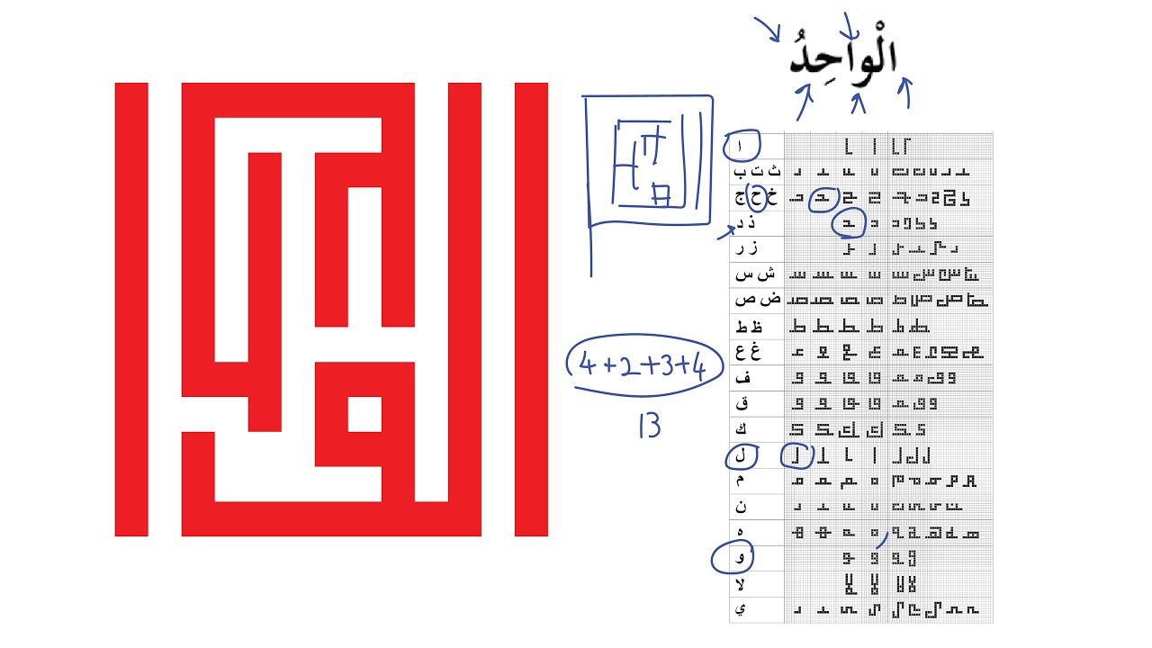 How to make Kufic Style Calligraphic Art | Square calligraphy 99 Names of Allah Contemporary Art