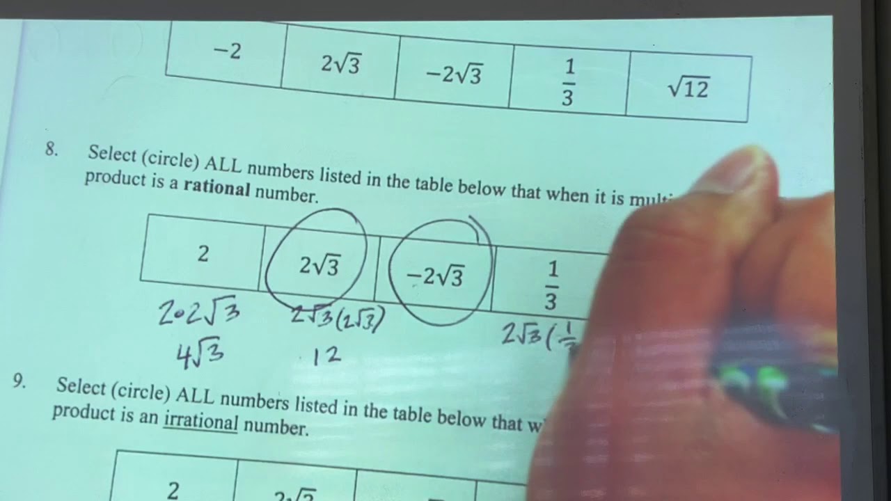 Rational vs Irrational Numbers Practice Problems