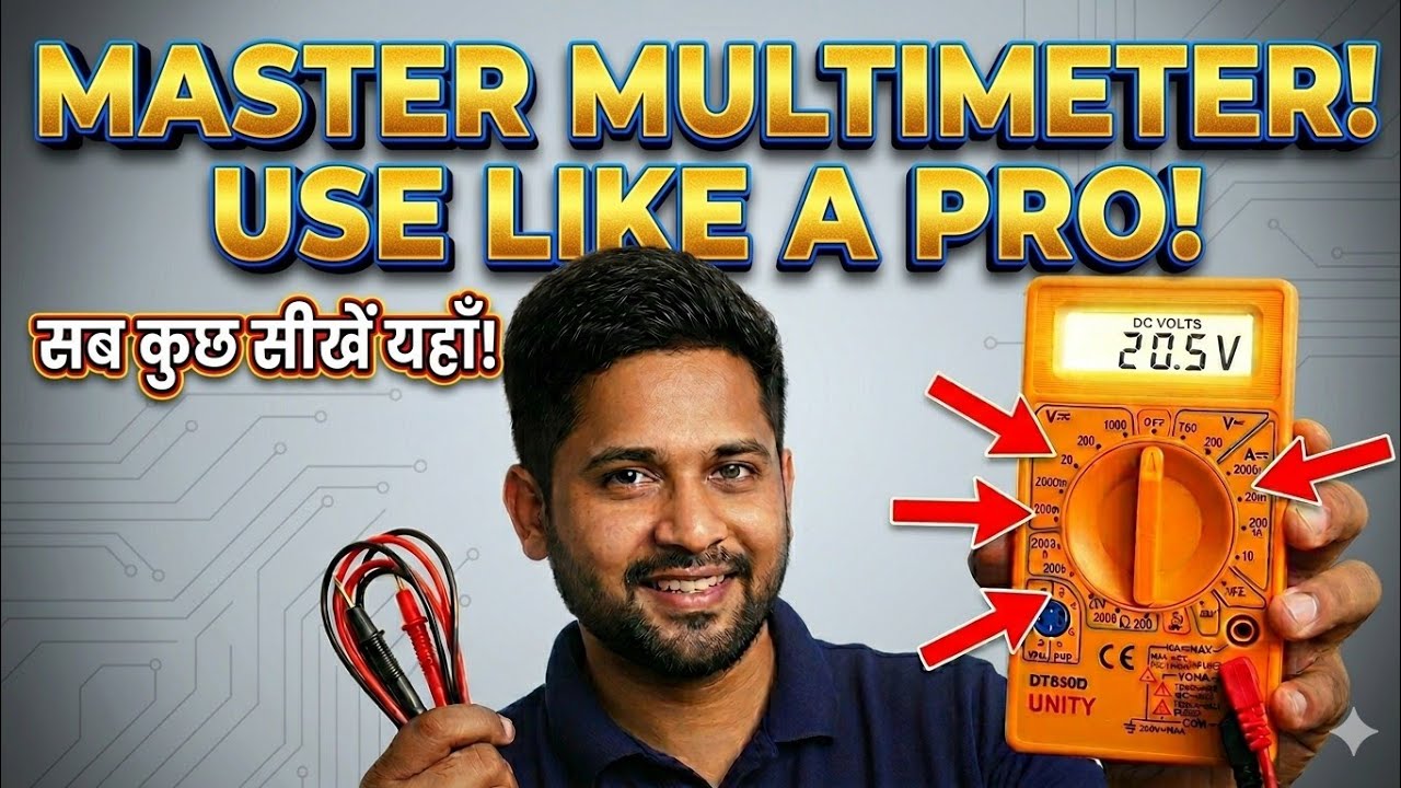 Digital Multimeter Complete Use in Hindi | Voltage Current Resistance Test#basicelectronics#viral