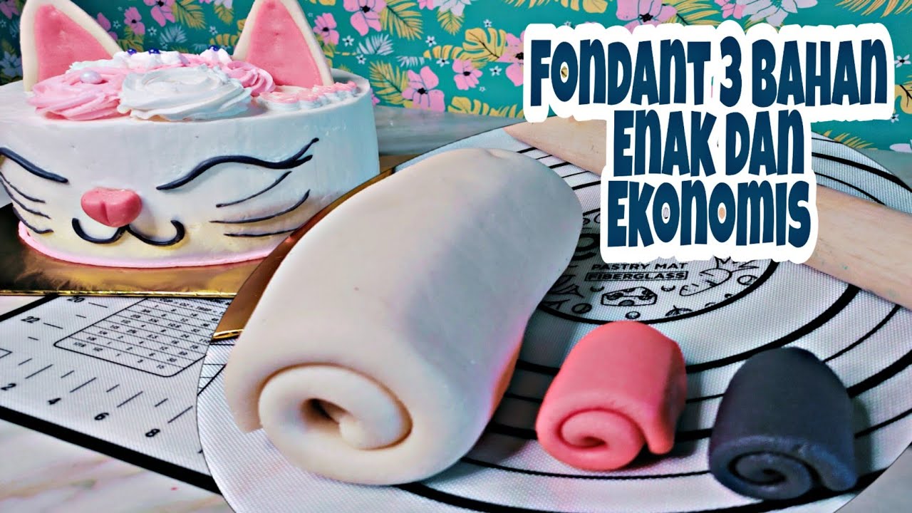 Fondant | Cara bikin Fondant Marshmallow | Cara Membuat Fondant 3 bahan