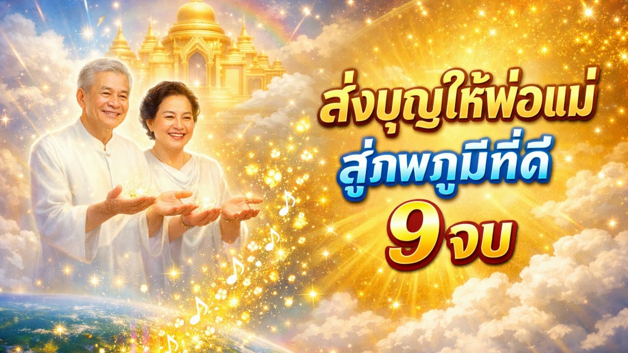 บทเพลงอุทิศบุญให้พ่อแม่ (เสียงนางฟ้า) 9 จบ ส่งบุญข้ามภพ สู่สุคติภูมิ #9จบ