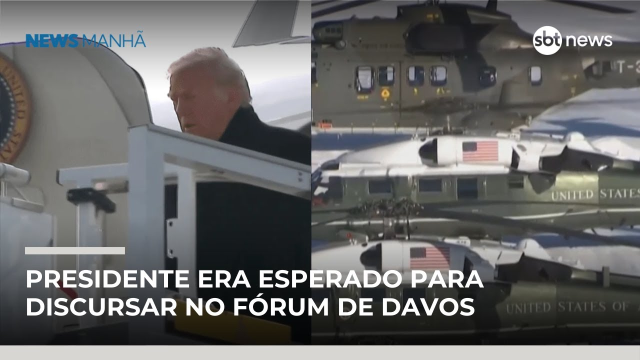 Trump chega em Davos, na Suíça, após problemas com avião | #NewsManhã