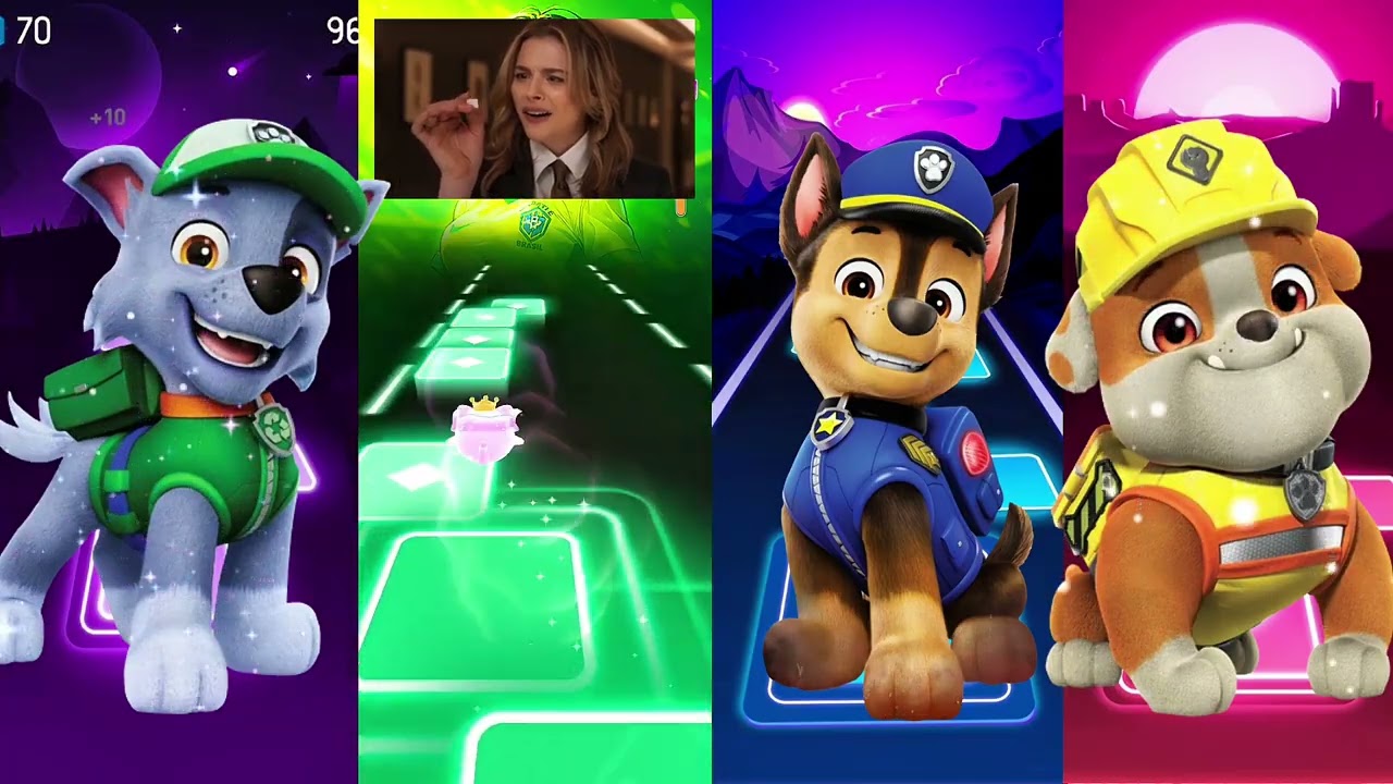 Paw Patrol Ryder VS Marshall VS Rubble Paw Patrol VS Paw Patrol - Tiles Hop EDm Rush