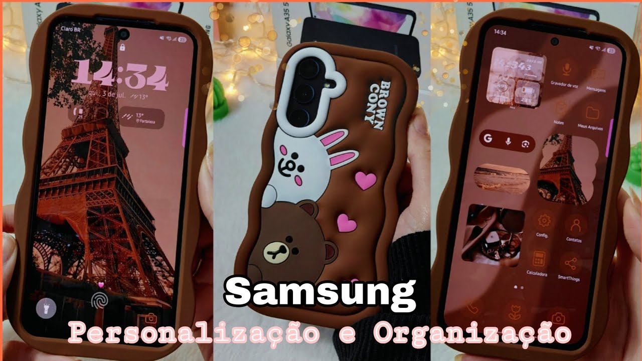 Personalizando e Organizando meu celular Aesthetic Marrom 🥰 Samsung A35