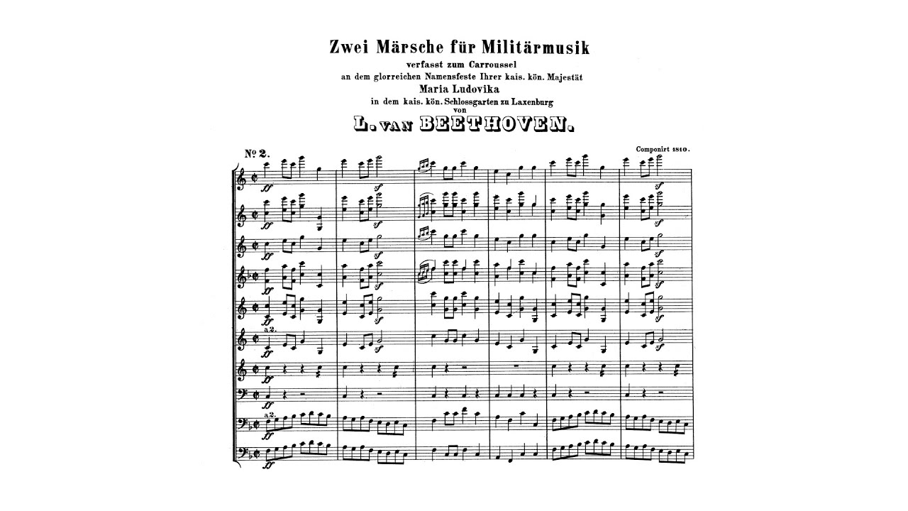 Beethoven: March for Military Band in F major, WoO 19 (with Score)